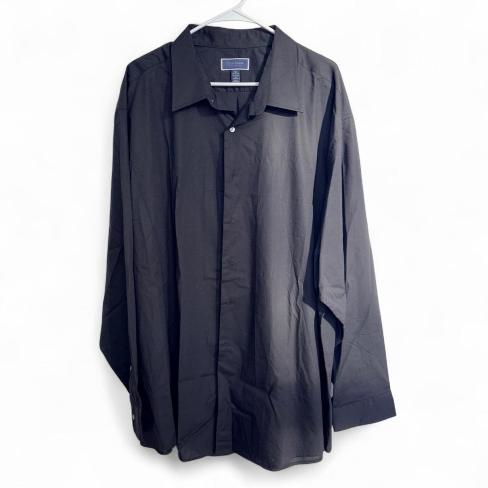 Men’s Black Club Room Regular Fit Dress Shirt 3XL 19-19 1/2
